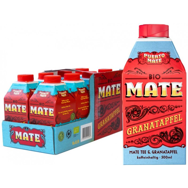 PUERTO MATE BIO Mate & Pomegranate (8x500ml)