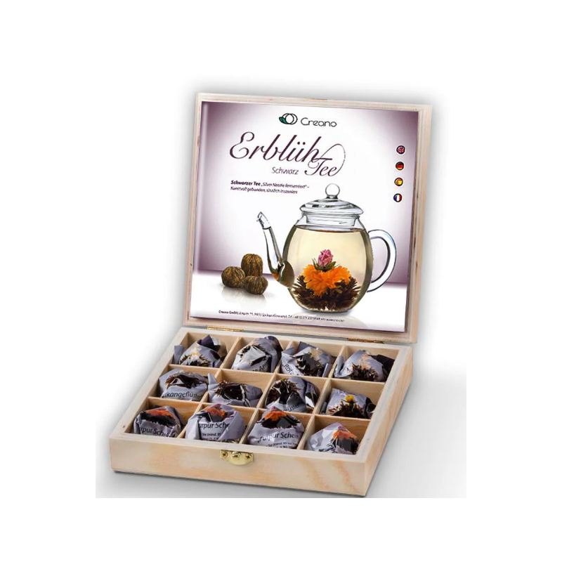 Creano Blossom tea wooden box black tea (12 pcs)