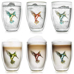 Creano Thermos glass hummingbird 250ml red/green/blue (6 pcs)