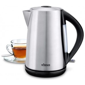 KOENIG Wasserkocher Steel Line schwarz/silber (1.7l)