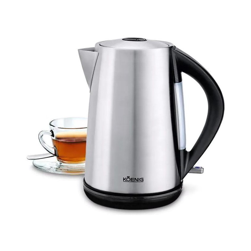 KOENIG Wasserkocher Steel Line schwarz/silber (1.7l)