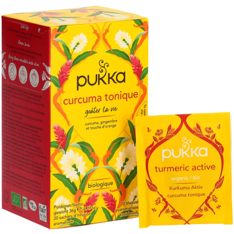 Pukka Kurkuma Tonique Tee Bio, französisch (20 Beutel)