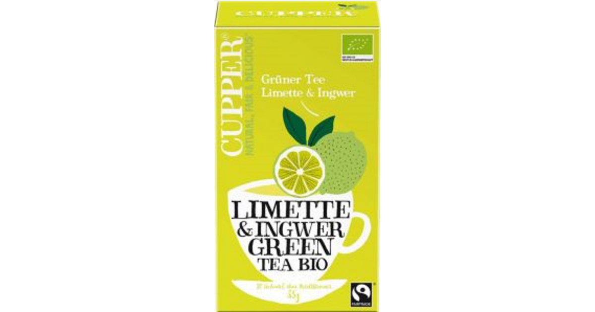 Cupper Thé vert citron & gingembre commerce équitable bio (20 pcs)