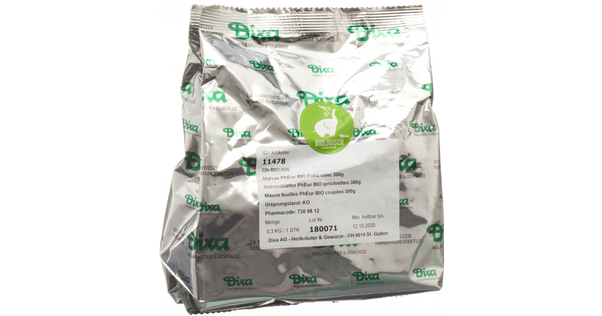 Dixa Mallow leaves PhEur organic cut (300g)