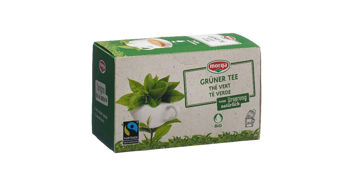 Morga Bustina di tè verde biologico equo e solidale (20 pezzi)