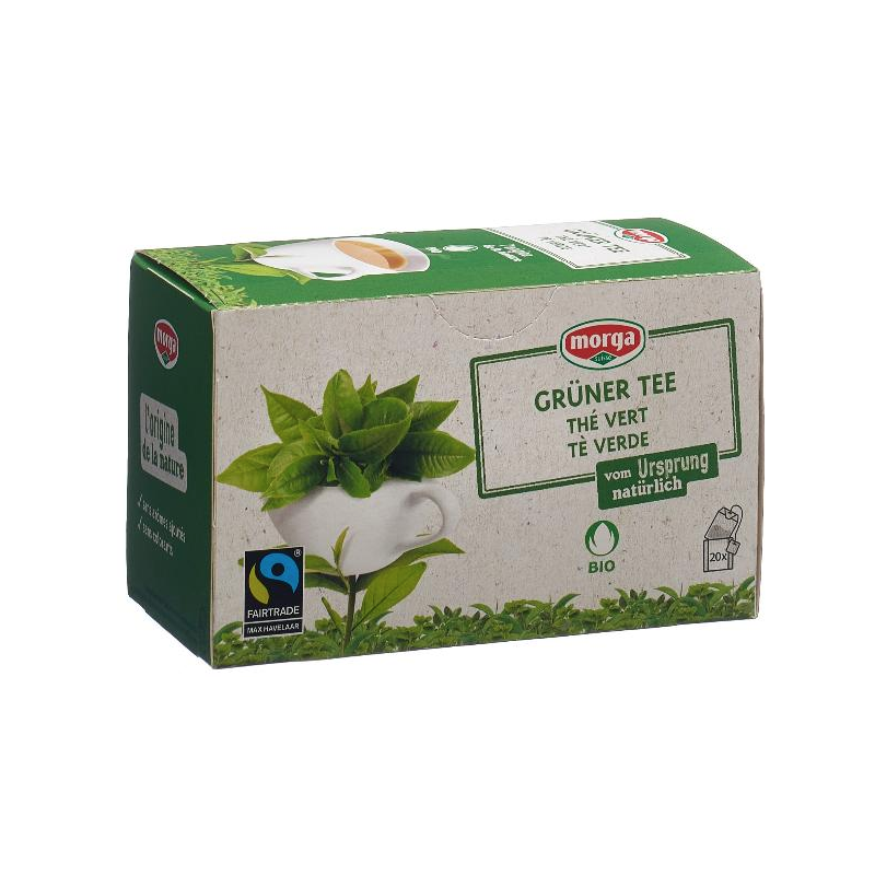 Morga Sachets de thé vert bio commerce équitable (20 pcs)