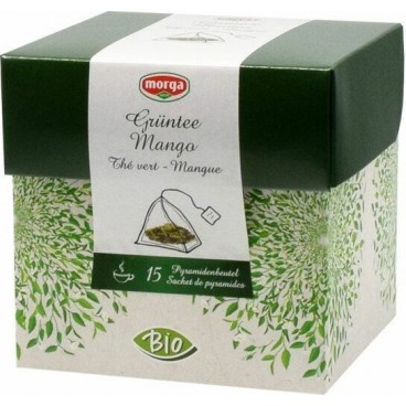 Morga Tè verde Mango Biologico Piramide (15 pezzi)